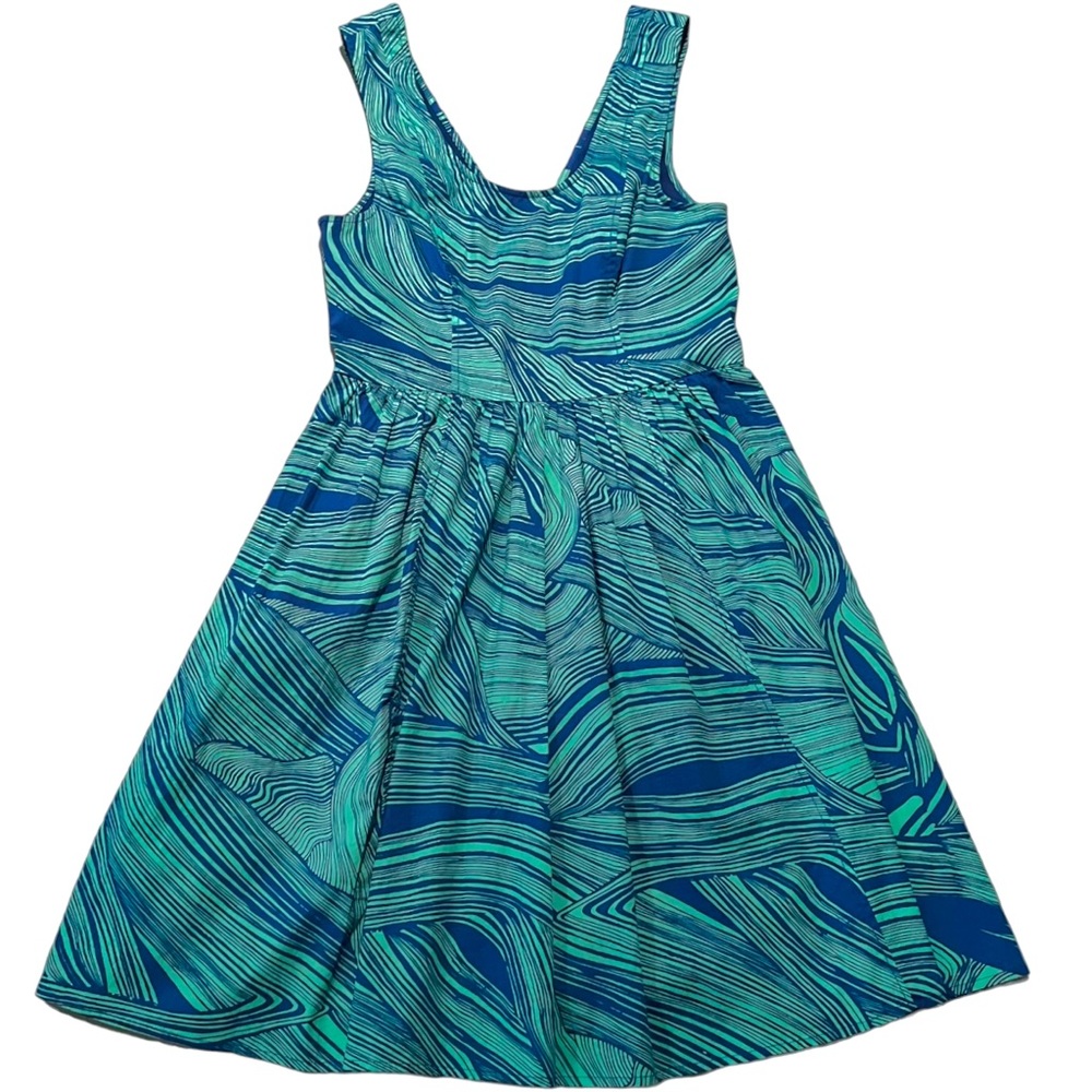 Plenty by Tracy Reese Size 6 Dress Tessa Marble Waves Sleeveless Fit & F… - Picture 4 of 10